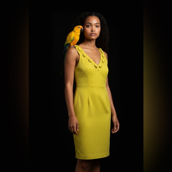 Muse sunny, lemon, yellow beaded dress - Picture 1 of 5